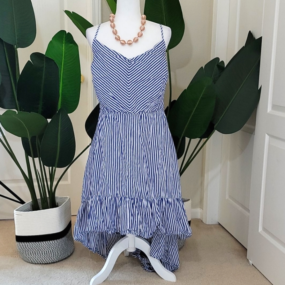 City Chic - XXL /Size 24, Blue/White Strip Dress